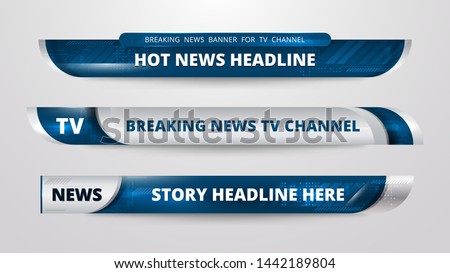 Vector of Broadcast News Lower Thirds Template for Television, Video and Media Channel Royalty-Free Stock Photo #1442189804
