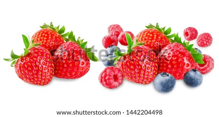 Strawberry on a white isolated background. toning. selective focus