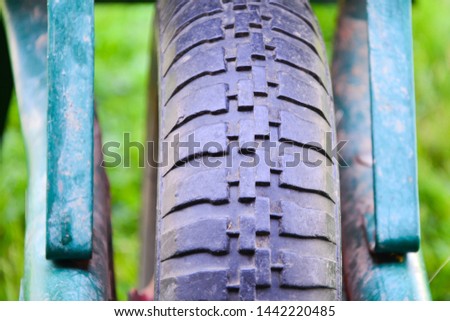 Wheel of garden carts. Close-up