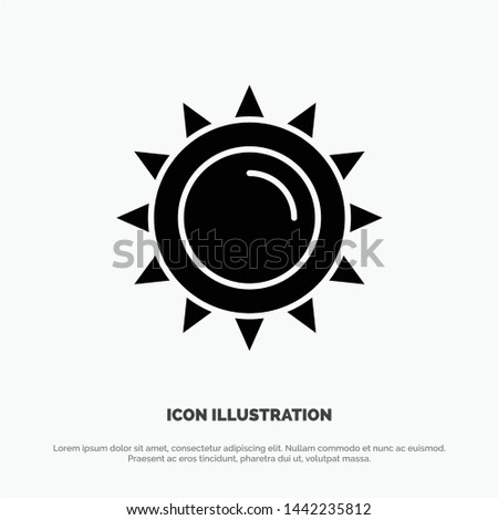 Sun, Brightness, Light, Spring solid Glyph Icon vector