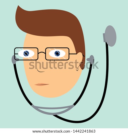 isolated doctor face vector illustration