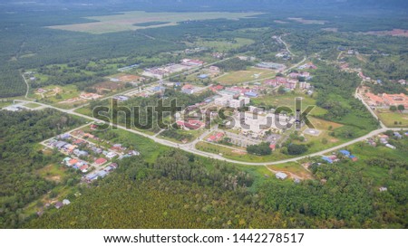 An aerial view of Pitas small town, which is actually a district that is located in Kudat Division of Sabah Borneo. Pitas is a very unique place that is worth to become a tourism destination.