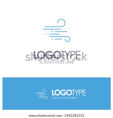 Blow, Weather, Wind, Spring Blue Solid Logo with place for tagline