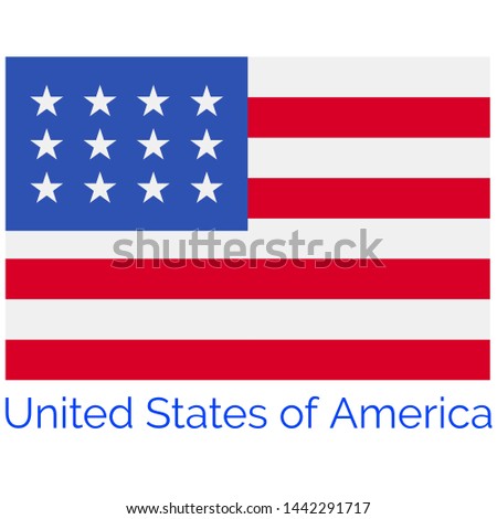 American Flag Clip Art to celebrate Independence Day 4th July in Hollywood. A nice American Flag Illustration, Image, Icon and Minimalist Logo in White Background