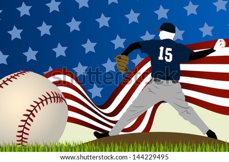 American Pitcher baseball background