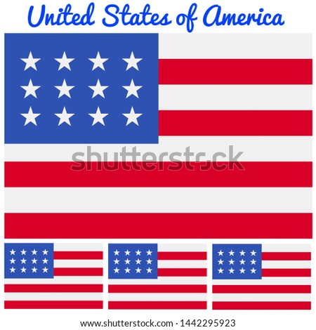 American Flag Clip Art to celebrate Independence Day 4th July in Idaho. A nice American Flag Illustration, Image, Icon and Minimalist Logo in White Background