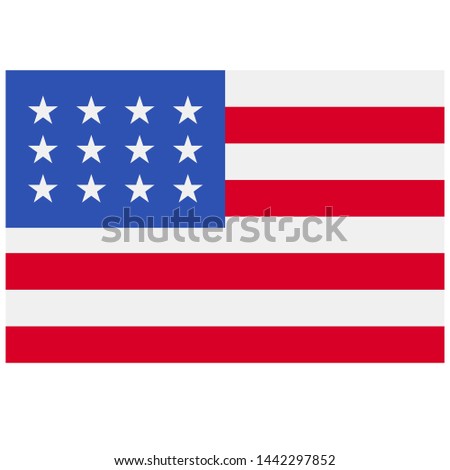 American Flag Clip Art to celebrate Independence Day 4th July in Santa Monica. A nice American Flag Illustration, Image, Icon and Minimalist Logo in White Background