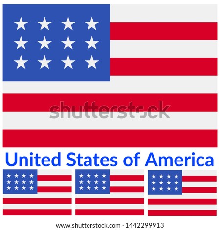 American Flag Clip Art to celebrate Independence Day 4th July in Texas. A nice American Flag Illustration, Image, Icon and Minimalist Logo in White Background