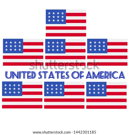 American Flag Clip Art to celebrate Independence Day 4th July in Washington. A nice American Flag Illustration, Image, Icon and Minimalist Logo in White Background