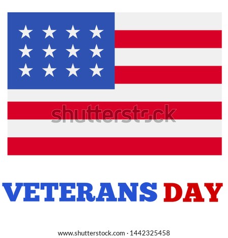 American Flag Clip Art to celebrate Veterans Day in Pennsylvania. A nice American Flag Illustration, Image, Icon and Minimalist Logo in White Background