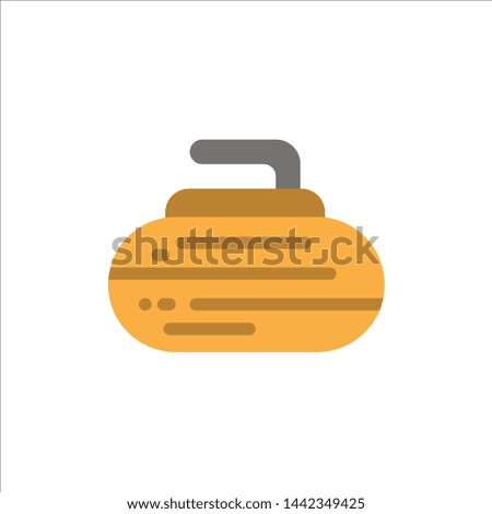 Bowls, Curling, Equipment, Sport  Flat Color Icon. Vector icon banner Template