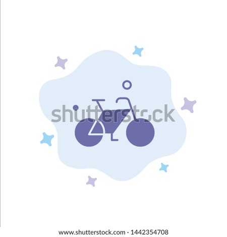 Bicycle, Bike, Cycle, Spring Blue Icon on Abstract Cloud Background