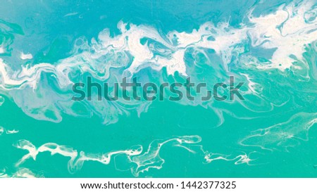 Abstract sea and waves. Very beautiful picture of acrylic. Background. Fluid art.
