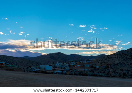 View of the village "Almirante Latorre" at dawn in the north of Chile, La Serena.