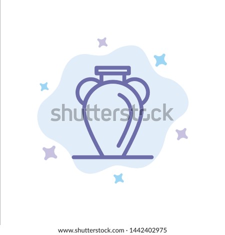 Culture, Greece, History, Nation, Vase Blue Icon on Abstract Cloud Background