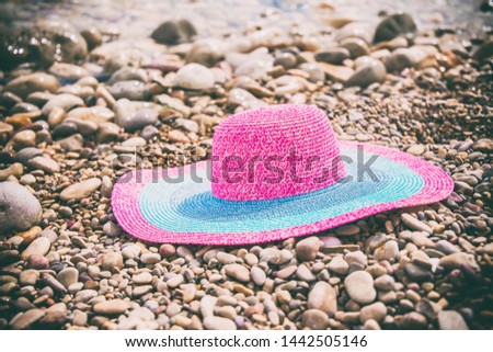 Pamela sun hat for the beach Royalty-Free Stock Photo #1442505146