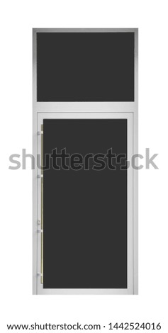 Modern external PVC door on white background