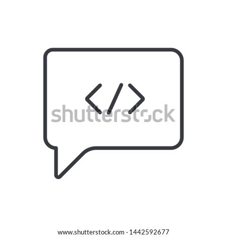 Code Chat, Code Commenting Flat Icon. Dialogue, chat, script, code. Information technology concept. Vector illustration can be used for topics like coding, software, developer communication