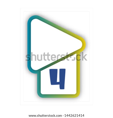 Number four colorful volume icon. Vector design template elements for your application or corporate identity.