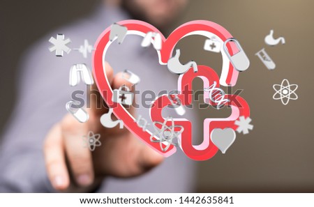 medical heart digital in hand