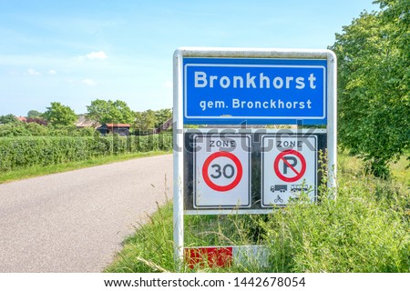 Bronkhorst place name sign in The Netherlands.
