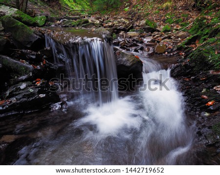 waterfall at the carpathian forest