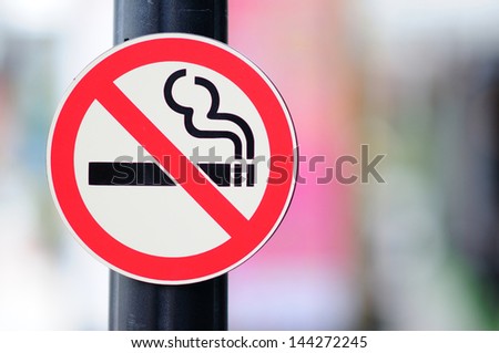 No Smoking Sign on a Post