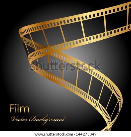 Vector background with gold film strip