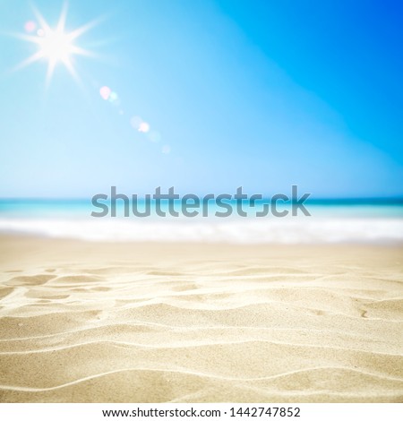 Summer background of yellow sand on beach and free space for your decoration. 