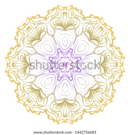 Simple Round Floral Mandala, Ethno Motive. Bright Ornament Consists Of Simple Shapes. Vector Illustration.