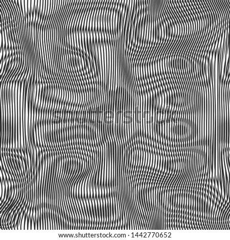 Seamless moire vector background. Moire texture with thin black lines pattern. For design, fabric, textile, cover, banner.