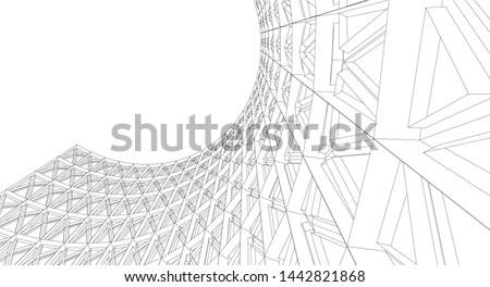 
cylinder architecture abstract 3d illustration Royalty-Free Stock Photo #1442821868