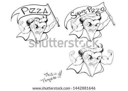 pizza food character cartoon and vector graphics color picture