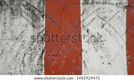 White and red concrete wall pattern for background