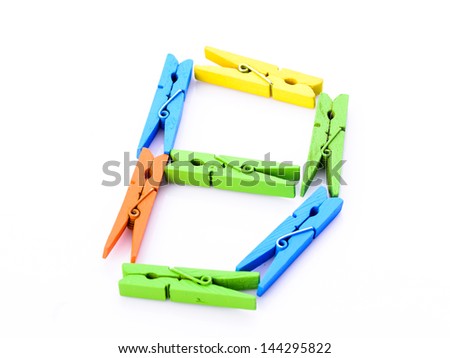 Cloth pins in ABC alphabet shape
