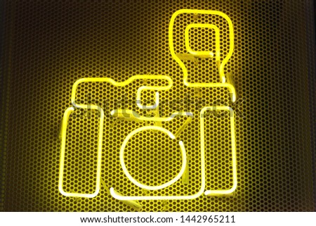 camera image is made of neon lamps