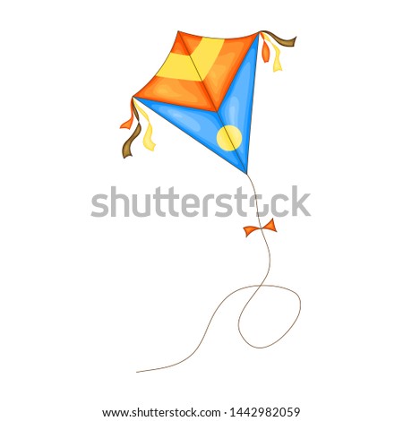 kite of different colors in cartoon style isolated on white background.
