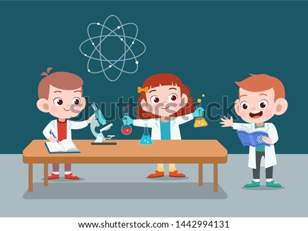 kids laboratory school activity vector illustration