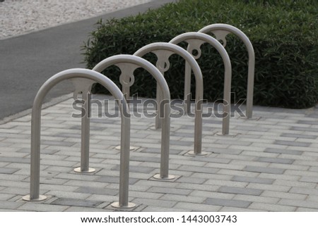 empty bicycle parking metal rack 