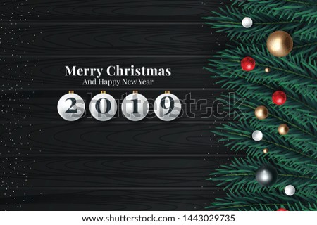 Merry Christmas and happy new year. Beautiful background with Christmas decoration