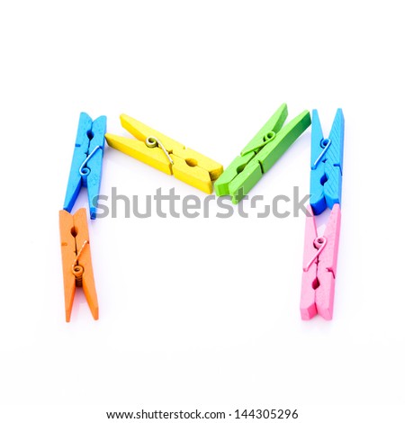 Cloth pins in ABC alphabet shape