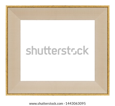 Vintage ivory golden frame on a white background, isolated