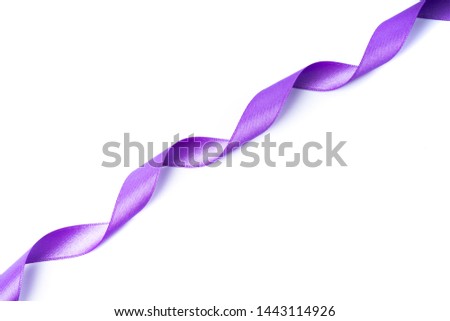 isolated purple ribbon on white background