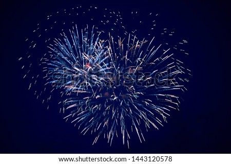 Cheap large sparkling fireworks,blue, night sky, background texture 