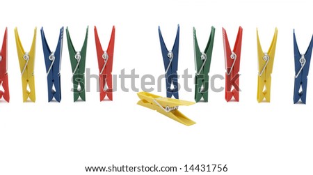 colorful pins isolated on white