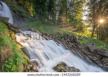 Beautiful Giessbach Falls in Brienz, Switzerland