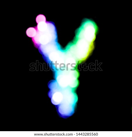 Rainbow blurred Y character of the alphabet