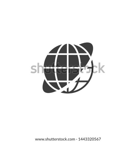 Globe vector glyph style icon