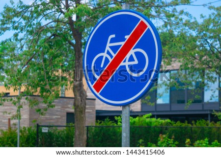Dutch road sign: End of bike path