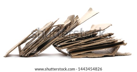 Stack of cardboard for recycling isolated on white background